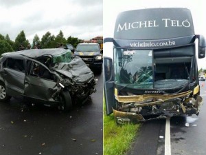 Acidente com ônibus de Michel Teló mata três pessoas no Paraná.